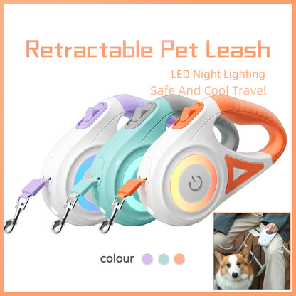 Retractable Dog Leash with LED Spotlight — Automatic Traction Rope for Small & Medium Dogs