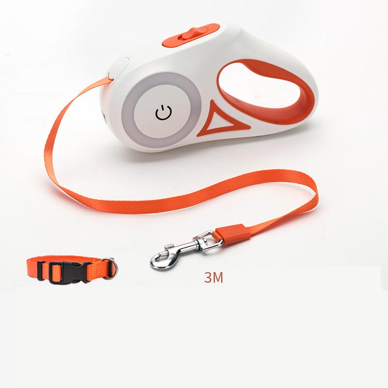 Retractable Dog Leash with LED Spotlight — Automatic Traction Rope for Small & Medium Dogs