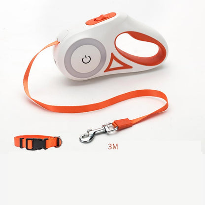 Retractable Dog Leash with LED Spotlight — Automatic Traction Rope for Small & Medium Dogs