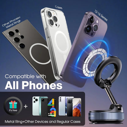 Magnetic Car Phone Mount | 360° Adjustable MagSafe Compatible Holder