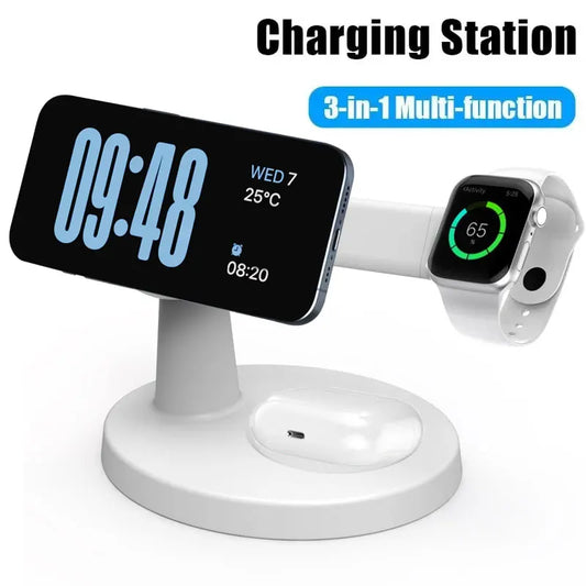 3-in-1 Magnetic Wireless Charging Station — iPhone, Apple Watch & AirPods