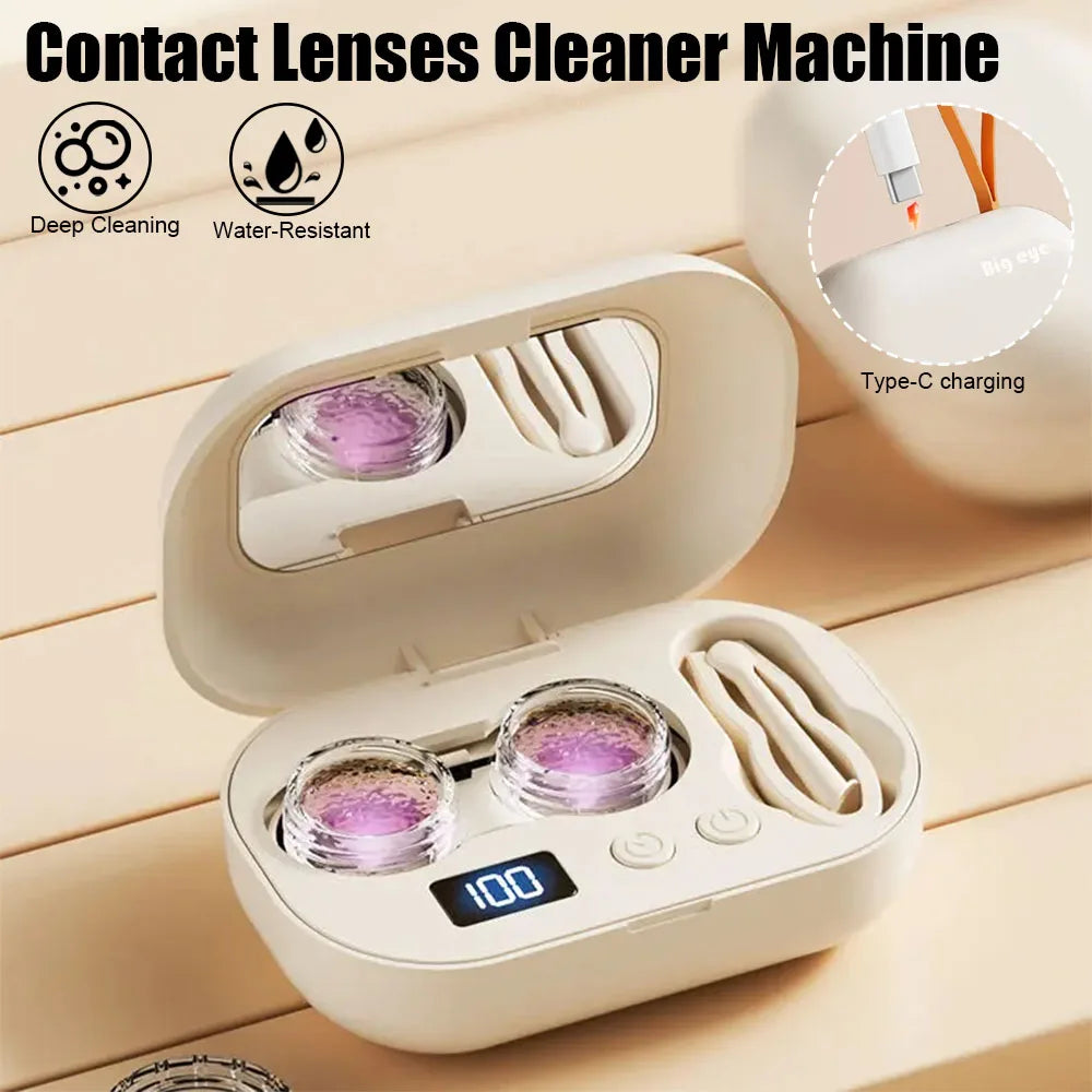 Ultrasonic Contact Lens Cleaner | USB Rechargeable Portable Lens Cleaning Machine