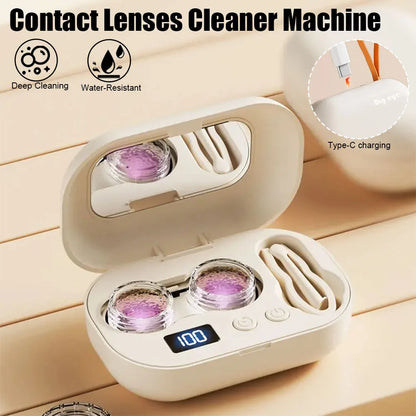 Ultrasonic Contact Lens Cleaner | USB Rechargeable Portable Lens Cleaning Machine