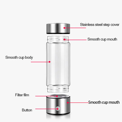 Hydrogen Rich Water Generator Bottle | 420ml Portable Ionizer Cup