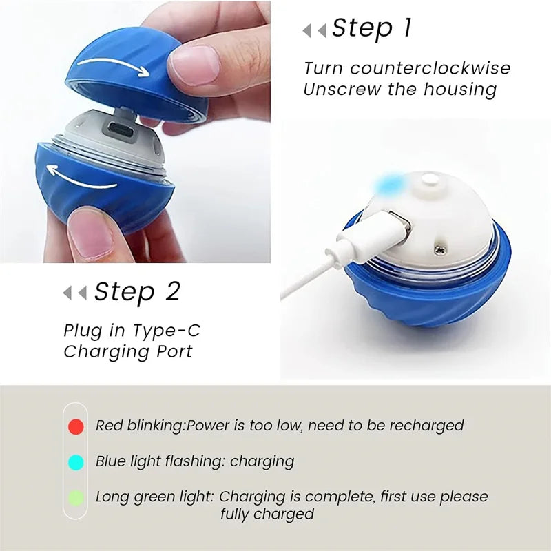 Smart Interactive Pet Toy Ball | Auto-Bouncing USB Rechargeable Dog & Cat Toy