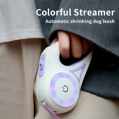 Retractable Dog Leash with LED Spotlight — Automatic Traction Rope for Small & Medium Dogs