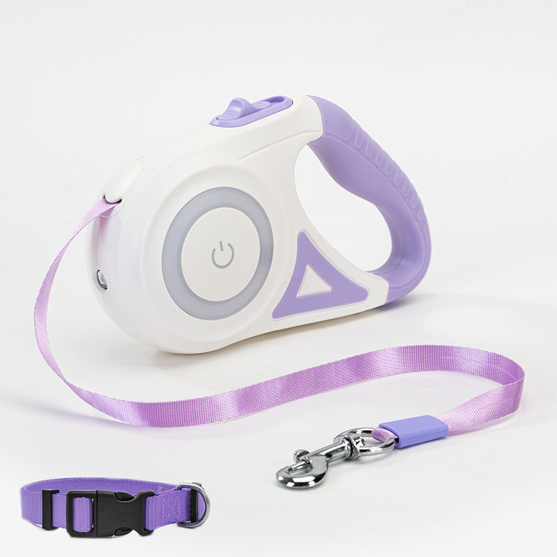 Retractable Dog Leash with LED Spotlight — Automatic Traction Rope for Small & Medium Dogs