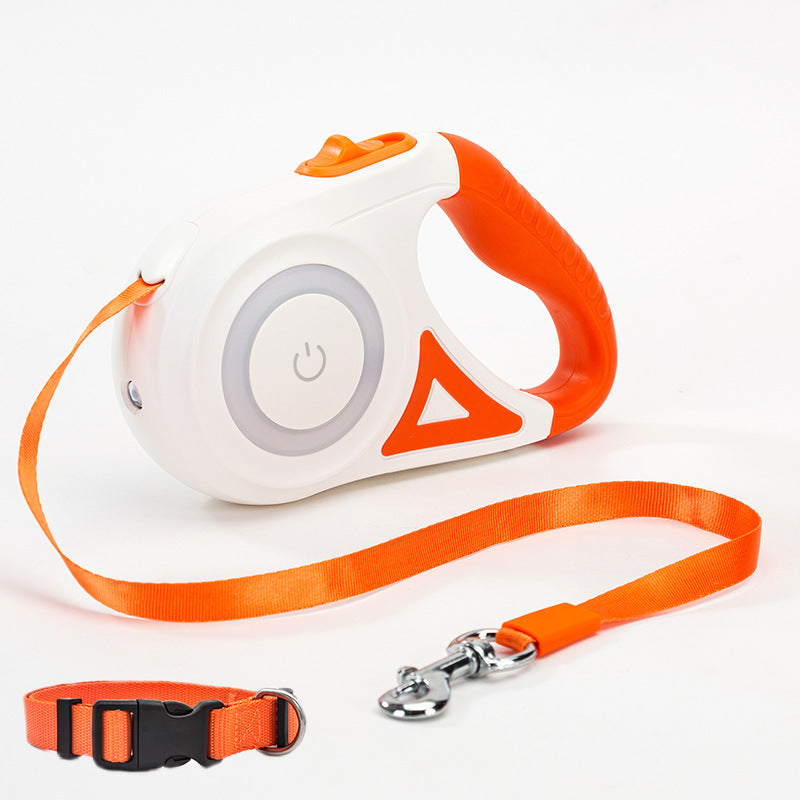 Retractable Dog Leash with LED Spotlight — Automatic Traction Rope for Small & Medium Dogs